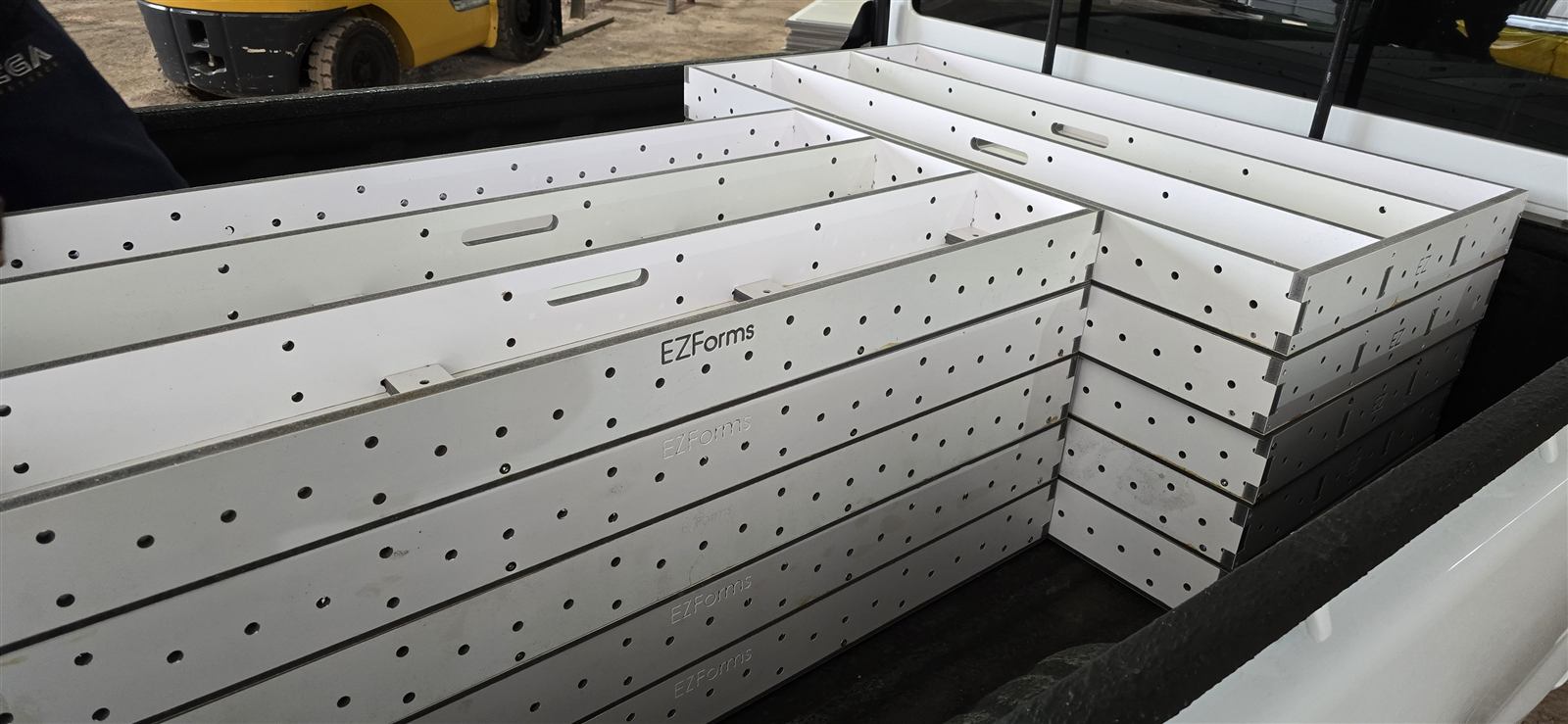 Finished panels stacked and ready for dispatch